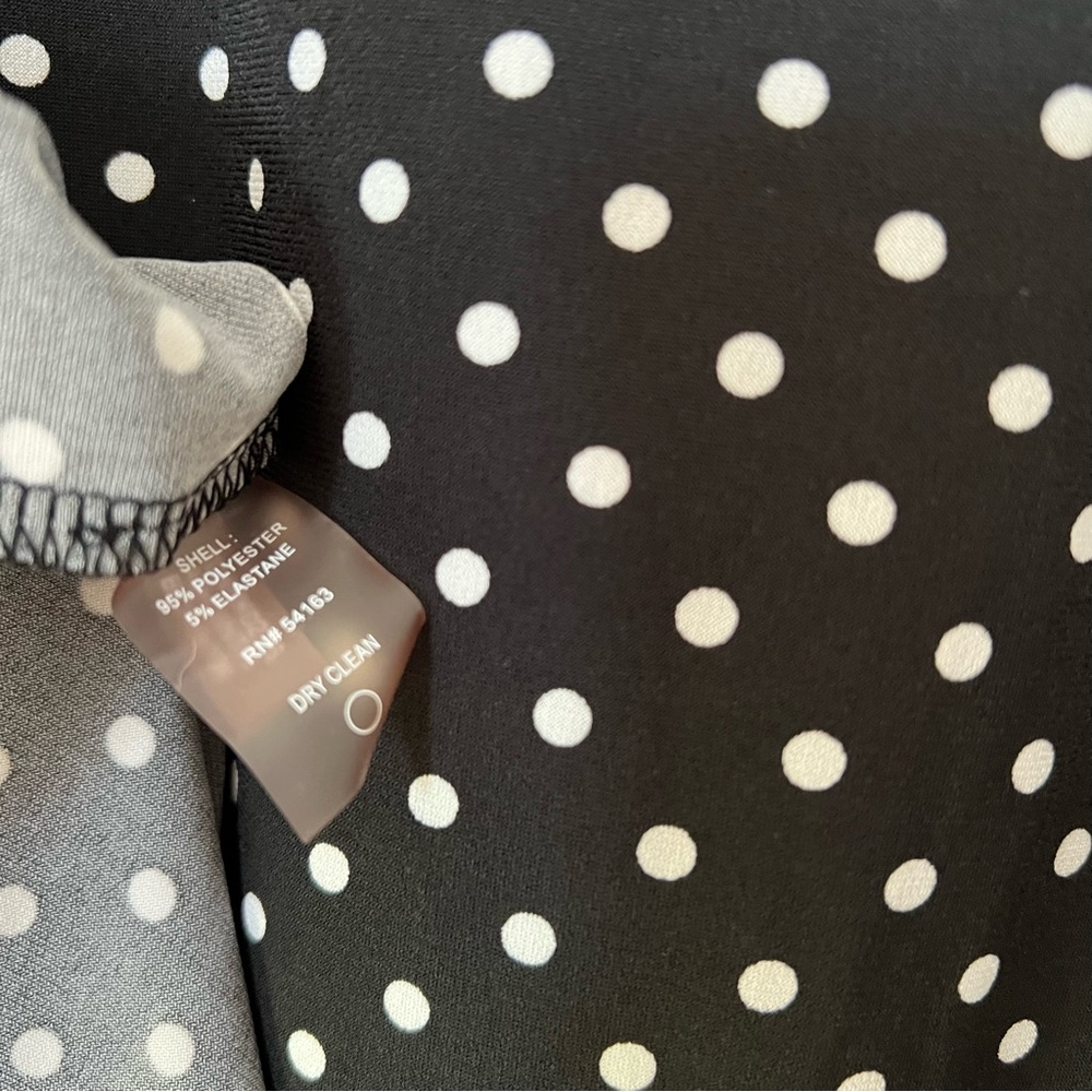 Tommy Hilfiger Black and White Polka Dot Mini Dress Sz 6 back zip - Picture 3 of 6